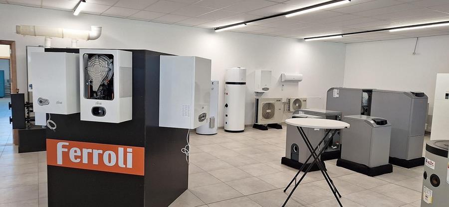 De showroom van Matagne-Hody, 1.100 m² duurzame verwarming