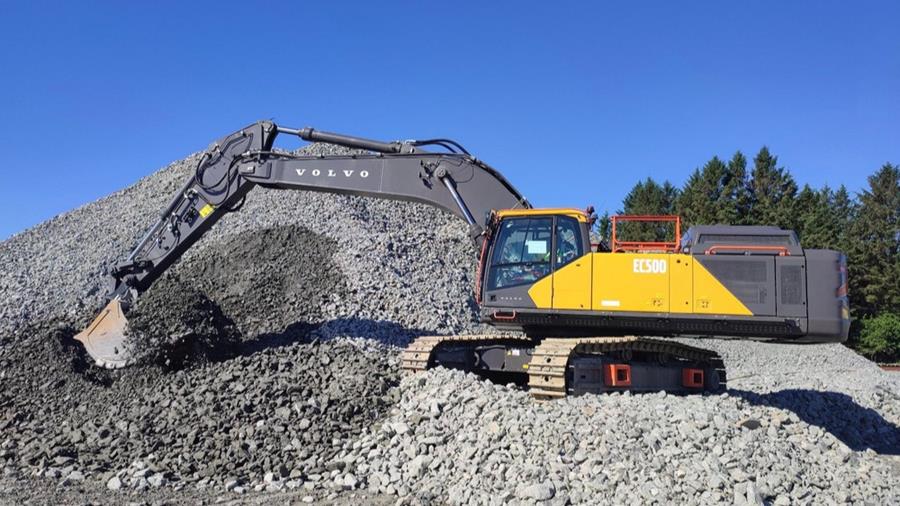 Volvo CE test eerste 50-tons EC500 Electric graafmachine in Noorwegen